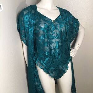 VINTAGE 80’S COLESCE COLLECTION LINGERIE 3 PIECES EMERALD